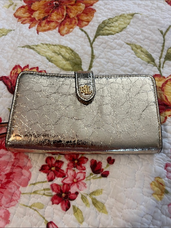 Ralph Lauren Handbags - Ralph Lauren Metallic Gold Silver Wallet Wristlet with RL Logo